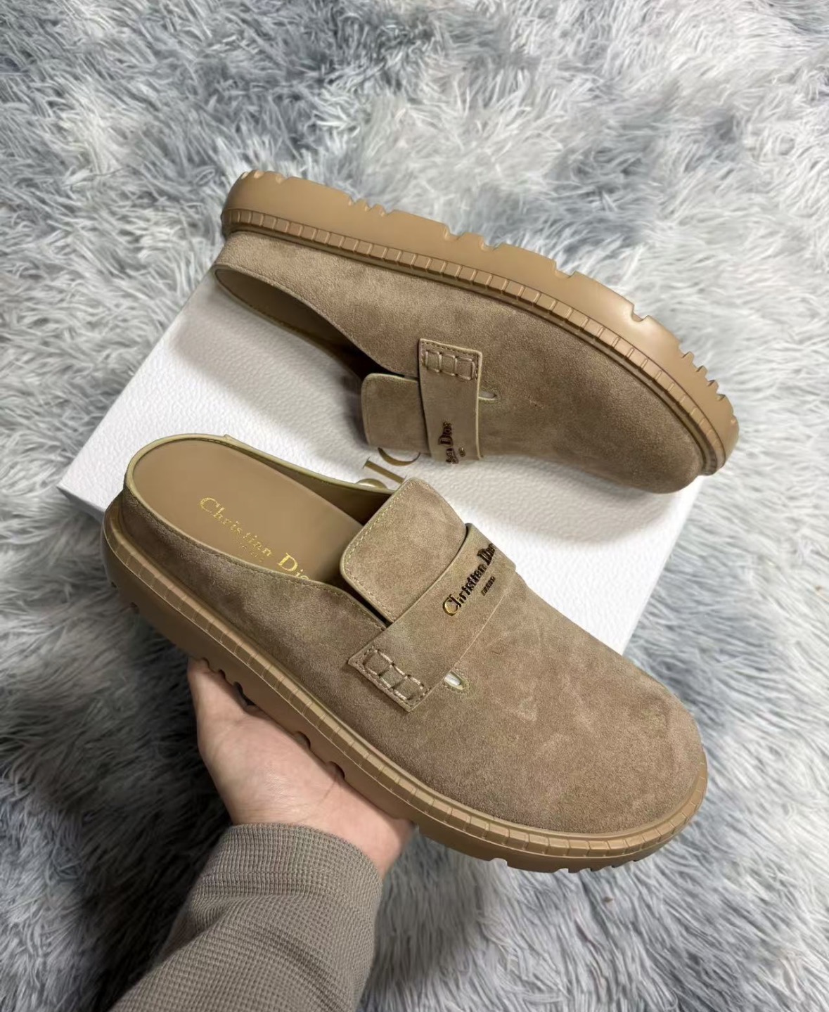 Dior Boy Mule "Rope Beige Suede Calfskin"