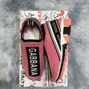 Dolce & Gabbana Sorrento Slip-On Sneaker in Rose Pink / Contrast Logo