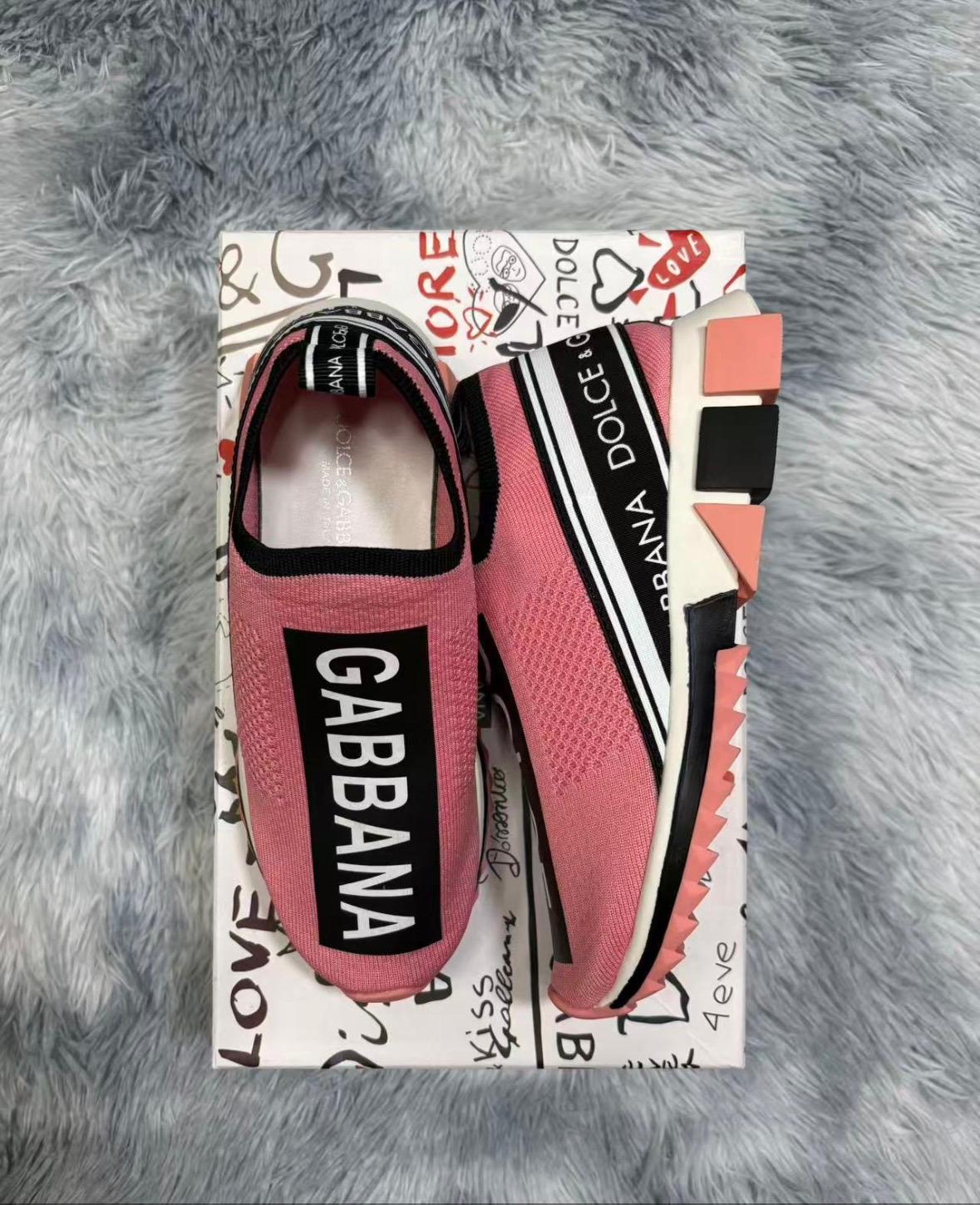 Dolce & Gabbana Sorrento Slip-On Sneaker in Rose Pink / Contrast Logo