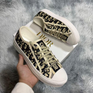 Walk'n'Dior Sneaker in Embroidered Oblique Canvas Deep Navy